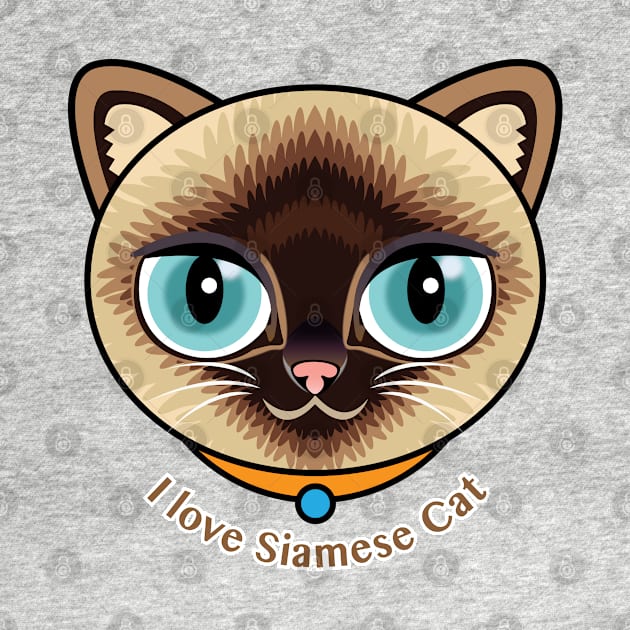 I Love Siamese Cat by zoneo